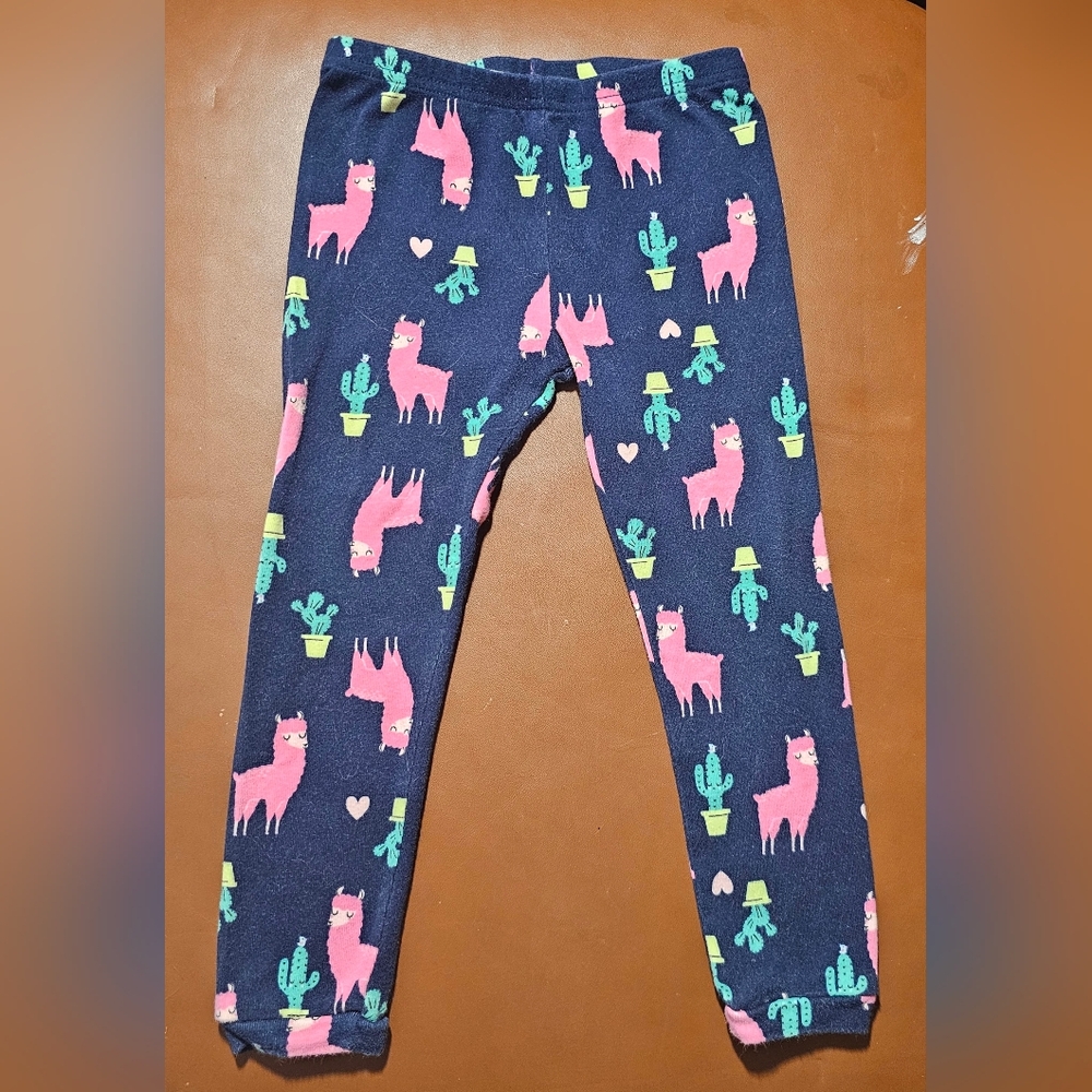 Carter's Blue and Pink Llama Print Leggings PJ Bottoms